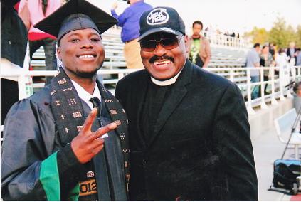 Don Smith 2012 Graduate of Peralta College with Bishop J. E. Watkins, Founder and CEO of OWH Studios
